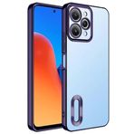 Kilifplus Xiaomi Redmi 12C ile Uyumlu Kılıf Kamera Korumalı Silikon Logo Açık Arkası Şeffaf Omega Kapak - Koyu Mor