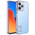 Kilifplus Xiaomi Redmi 12C ile Uyumlu Kılıf Kamera Korumalı Silikon Logo Açık Arkası Şeffaf Omega Kapak - Lila