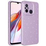Kilifplus Xiaomi Redmi 12C ile Uyumlu Silikon Kapak Simli Parlak Lux Kamera Korumalı Koton - Lila
