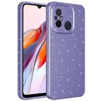 Kilifplus Xiaomi Redmi 12C ile Uyumlu Silikon Kapak Simli Parlak Lux Kamera Korumalı Koton - Mor