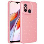 Kilifplus Xiaomi Redmi 12C ile Uyumlu Silikon Kapak Simli Parlak Lux Kamera Korumalı Koton - Pembe