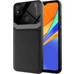 Kilifplus Xiaomi Redmi 9C Deri Görünümlü Emiks Kapak Siyah Kılıf