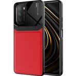 Kilifplus Xiaomi Redmi 9T Deri Görünümlü Emiks Kapak Kırmızı Kılıf