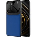 Kilifplus Xiaomi Redmi 9T Deri Görünümlü Emiks Kapak Mavi Kılıf