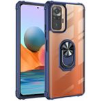 Kilifplus Xiaomi Redmi Note 10 Pro Standlı Arkası Şeffaf Kenarları Airbag Kapak Lacivert Kılıf