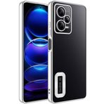 Kilifplus Xiaomi Redmi Note 12 ile Uyumlu Kılıf Kamera Korumalı Silikon Logo Açık Arkası Şeffaf Omega Kapak - Gümüş