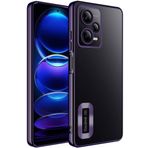 Kilifplus Xiaomi Redmi Note 12 ile Uyumlu Kılıf Kamera Korumalı Silikon Logo Açık Arkası Şeffaf Omega Kapak - Koyu Mor