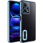 Kilifplus Xiaomi Redmi Note 12 ile Uyumlu Kılıf Kamera Korumalı Silikon Logo Açık Arkası Şeffaf Omega Kapak - Mavi