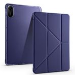 Kilifplus Xiaomi Redmi Pad 2 ile Uyumlu Kılıf Tri Folding Silikon Kalem Bölmeli Katlanabilir Standlı PU Deri Yumuşak Kapak, Tablet Kılıfı [Akıllı Kapak, Uyku Modlu] - Lacivert