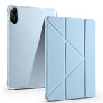 Kilifplus Xiaomi Redmi Pad 2 ile Uyumlu Kılıf Tri Folding Silikon Kalem Bölmeli Katlanabilir Standlı PU Deri Yumuşak Kapak, Tablet Kılıfı [Akıllı Kapak, Uyku Modlu] - Mavi