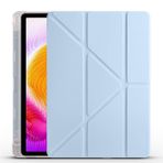 Kilifplus Xiaomi Redmi Pad SE ile Uyumlu Kılıf Tri Folding Silikon Kalem Bölmeli Katlanabilir Standlı PU Deri Yumuşak Kapak, Tablet Kılıfı [Kalem Alanı, Akıllı Kapak, Uyku Modlu] - Mavi