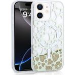 Kılıftech İphone 11 Uyumlu Kılıf Sıvılı Simli Baskılı Şeffaf Arka Yüzey Zore Mossa Silikon Kapak-Gold