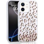 Kılıftech İphone 11 Uyumlu Kılıf Sıvılı Simli Baskılı Şeffaf Arka Yüzey Zore Mossa Silikon Kapak-Pembe