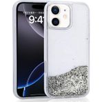 Kılıftech İphone 11 Uyumlu Kılıf Sıvılı Simli Şeffaf Arka Yüzey Zore Keto Silikon Kapak-Gümüş