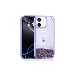 Kılıftech İphone 11 Uyumlu Kılıf Sıvılı Simli Şeffaf Arka Yüzey Zore Keto Silikon Kapak-Mor