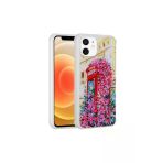 Kılıftech İphone 12 Uyumlu Simli Desenli Kamera Korumalı Parlak Zore Popy Kılıf-Kulübe