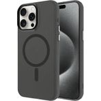 Kılıftech İphone 15 Pro Uyumlu Zore Magsafe Şarj Özellikli Buzlu Transparan C-Pro Sert Kılıf-Siyah