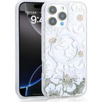 Kılıftech İphone 16 Pro Max Uyumlu Kılıf Sıvılı Simli Baskılı Şeffaf Arka Yüzey Zore Mossa Silikon Kapak-Gri