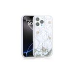 Kılıftech İphone 16 Pro Uyumlu Kılıf Sıvılı Simli Baskılı Şeffaf Arka Yüzey Zore Mossa Silikon Kapak-Gri