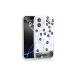 Kılıftech İphone 16 Uyumlu Kılıf Sıvılı Simli Baskılı Şeffaf Arka Yüzey Zore Mossa Silikon Kapak-Siyah