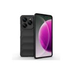 Kılıftech Tecno Spark 20 Pro 4G Kılıf Esnek Tpu Oyuklu Arka Yüzey Tasarımlı Kth Etnik Silikon Kapak - Siyah