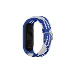 Kılıftech Xiaomi Mi Band 4 Uyumlu Krd-49 Örgü Zore Kordon-Mavi-Beyaz