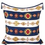 Kilim Desen (70cmx70cm) Şönil Kumaş Püsküllü Kare Ev Bahçe Minder Kılıfı NO7