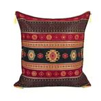 Kilim Desen (70cmx70cm) Şönil Kumaş Püsküllü Kare Ev Bahçe Minder Kılıfı NO8