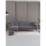 Kilim Mobilya Minimal Uzanmalı Köşe Takımı V2 (İKİLİ SOL ÜNİTE UZANMA SAĞ ÜNİTE) Koyu Gri