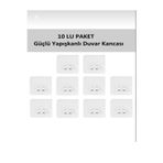 KILINÇ STORE Yedek 10 Adet Yapışkanlı Sticker Kendinden Yapışkanlı Kancalı Yapışkan banyo rafı Su Geçirmez Askı