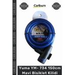 #Kilit Çelik Halat Zırhlı Güvenli Dayanıklı 12Mm Kalınlık Ym 734 150Cm Mavi Bisiklet Kilidi