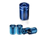 Kilitlemeli Sibop Kapağı Alyanlı Sibop Kapağı Araba Motosiklet Bisiklet Metal Sıkmalı Mavi 4 Lü Set