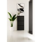 Kilitli 3 Kapaklı Metal Ayakkabılık Siyah