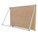 Kilitli Cam İlan Panosu 90x120cm Mantar