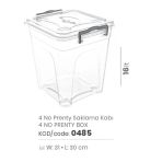 Kilitli Saklama Kabı, Prenty, Plastik, Şeffaf, 31X30 Cm, No:4, 16 L