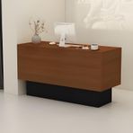 Kilitli ve çekmeceli resepsiyon masası, oturma odası ve ofis için basit ön tezgah, siyah ceviz sandığı, 140 cm / 55 inç salon mobilyaları