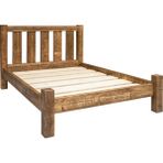 Kilizman Masif Rutil Masif Ahşap Rustik Karyola-Parmaklık Başuclu 120X200 cm - 120 x 200 cm