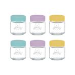 Kilner Silikon kapaklı bebek kavanozları, bebek mamasını dondurmak veya ısıtmak için kap, dondurucu ve mikrodalga fırına uygun, kendi kendinize doldurmanız için kapaklı cam saklama kapları, 6 x 190 ml
