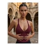 KİM Kİ O KADIN SEKSİ V YAKA ÖRGÜ TANK TOP DÜZ RENK DAR KESİM VİŞNE ÇÜRÜĞÜ 4 al %20 iskonto