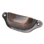 KIMISS Antik Yeşil Bronz Çekme Kabuk Kolu, Yarım Daire Çin Tarzı, İlaç Sandığı Için Vidalı, Kitaplık, Dolap Çekmecesi, Dayanıklı Demir Mobilya Çeker (Kırmızımsı Bronz Renk)