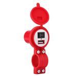 KIMISS AUTO Wodoodporna motocyklowa ładowarka USB 12-24 V z szybką wtyczką do telefonu komórkowego, aparatu cyfrowego, MP3, MP4 (czerwona)