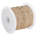 KIMISS Diy Takı Aksesuarları, Diy Makara Toplu Bilezik Kolye ExtenderSilver Için Zincir 2.2x1.8x0.3mm Zincir Yapma 10 Metre Çapraz O Düz Zincir (KC Altın)