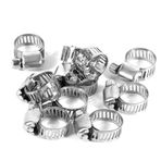 KIMISS Helezon Tekerlek Hortum Kelepçesi, 10 Adet Ayarlanabilir Tahrik Hortumu Kelepçesi, Paslanmaz Çelik, 3/8 "-1/2" Yakıt Hattı Kelepçesi