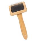 KIMISS Makrome Slicker Tarak, Cilalı Bambu Temizleme Fırçası Evcil Hayvan Goblen için Delikli Hava Yastığı Yastığı İnce (S 20,5 cm)