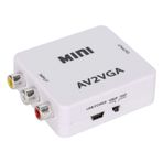 KIMISS Yüksek Çözünürlüklü 480P Mini Kompozit AV'den VGA'ya Dönüştürücü Adaptör, Ses Video TV Set Üstü Kutusu, Beyaz Renkte Tak Ve Çalıştır Multimedya Arayüzü