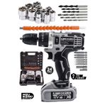 KİMMEER PLUS 12v 1.5 Ah Metal Şanzıman Çift Akülü Şarjlı 24 Parça Akülü darbeli Vidalama Matkap