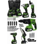 Kimmeer Plus 21V 5'lı Set Kırıcı/delici Hilti, Taşlama, Somun Sıkma, Matkap, ve Testeresi - YEŞİL