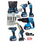 Kimmeer Plus 21V Akülü 5 Li Set Kırıcı Delici Hilti Taşlama Somun Sıkma Akülü Vidalama Budama