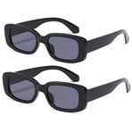 kimorn Dikdörtgen Güneş Gözlüğü Kadın Erkek Trendy Retro Moda Güneş Gözlükleri 90's Vintage UV 400 Koruma Kare Çerçeve K1200, Siyah Çerçeve Gri Lens+siyah Çerçeve Gri Lens, One Size Fits All