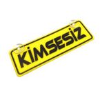 Kimsesiz Yazılı Sarı Dekor Plaka Vantuzlu Cam Süsü